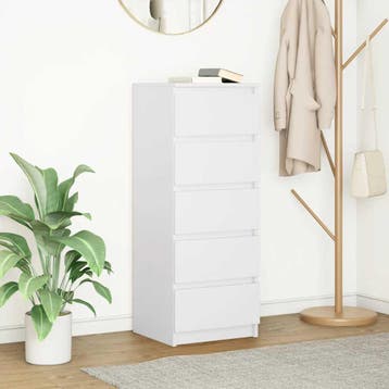 vidaXL Dressoir met lades 37,5x35x99 cm spaanplaat wit, Verzenden, Nieuw, Overige houtsoorten