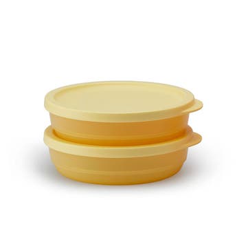 Tupperware Cubix Rond 200 ml (2), Ophalen of Verzenden, Nieuw, Geel