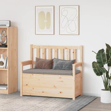 vidaXL Bankje 112,5x51,5x96,5 cm massief grenenhout, Huis en Inrichting, Banken | Bankstellen, Verzenden, Nieuw, Hout, Minder dan 150 cm