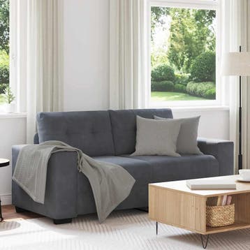 vidaXL Loveseat bank 180x77x82 cm fluweel donkergrijs, Verzenden, Nieuw, Stof