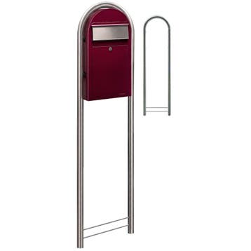Bobi Grande S (slim) wandbrievenbus staal - bordeauxrood, Verzenden, Nieuw