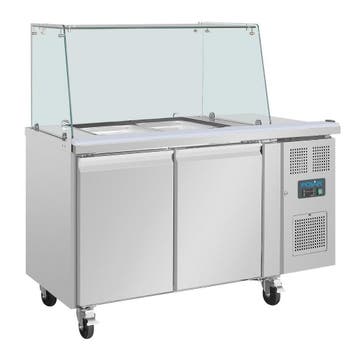 Polar U-serie tweedeurs saladette met vierkant kuchscherm, Verzenden, Nieuw in verpakking