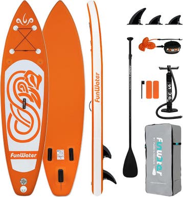Sup Board - Opblaasbaar Paddle Board - 136 kg - Oranje/Wit -, Verzenden, Zo goed als nieuw