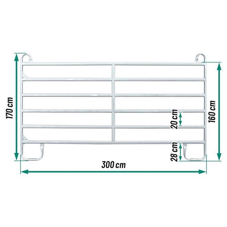 VOSS.farming Weidepaneel, paneelhek, 3,00 x 1,70 meter, Dieren en Toebehoren, Stalling en Weidegang
