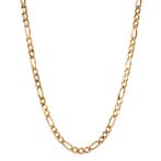 Gouden figaro collier 45.5 cm 14 karaat, Sieraden, Tassen en Uiterlijk, Kettingen, Verzenden, Zo goed als nieuw, Goud