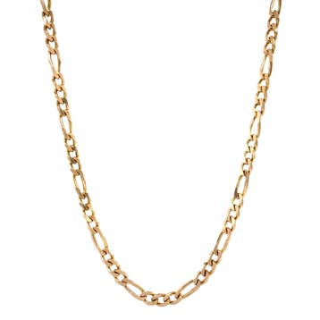 Gouden figaro collier 45.5 cm 14 karaat, Sieraden, Tassen en Uiterlijk, Kettingen, Verzenden, Zo goed als nieuw, Goud