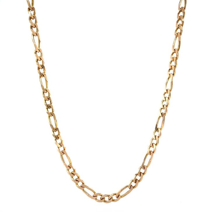 Gouden figaro collier 45.5 cm 14 karaat, Sieraden, Tassen en Uiterlijk, Kettingen, Goud, Zo goed als nieuw, Verzenden