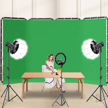 Green Screen 240x400 cm met Standaard en Clips Set, Verzenden, Nieuw