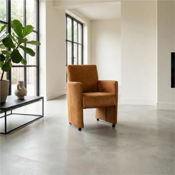 Leren eetkamerstoel Elegant - Kenia Cognac (cognac) - Met, Eigentijds, Modern, Bruin, Nieuw, Leer