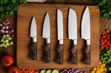 Keukenmes - Kitchen knife set - hard hout - Spanje -