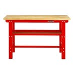 Werkbank rood 150 cm met hardhouten blad, Ophalen of Verzenden, Nieuw