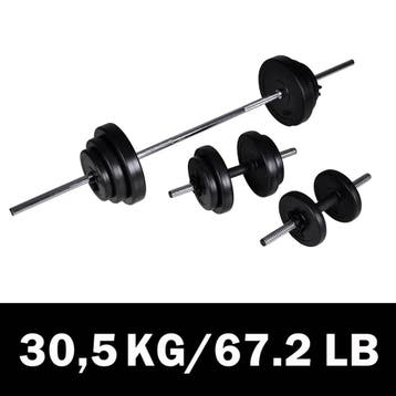 vidaXL Barbell- en dumbbellset 30,5 kg, Verzenden, Nieuw