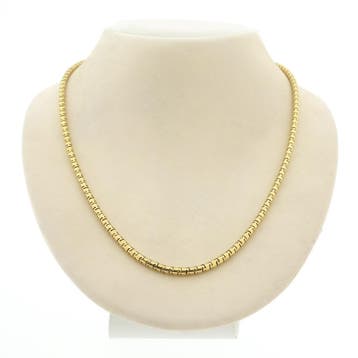 Gouden fantasie schakelcollier (Ketting), Sieraden, Tassen en Uiterlijk, Kettingen, Ophalen of Verzenden, Gebruikt, Goud, Goud