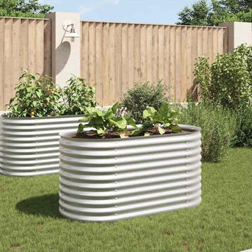vidaXL Plantenbak verhoogd 160x80x81 cm gegalvaniseerd staal, 100 cm of meer, Verzenden, Nieuw, Metaal