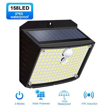 158 LED Zonne Wandlamp met Bewegingssensor Tuinverlichting, Verzenden, Nieuw