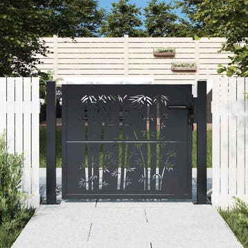 vidaXL Poort met bamboe-ontwerp 100x75 cm staal, Tuin en Terras, Tuinpoorten, Verzenden, Nieuw