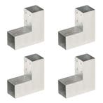 vidaXL Paalverbindingen 4 st L-vorm 71x71 mm gegalvaniseerd, Verzenden, Nieuw