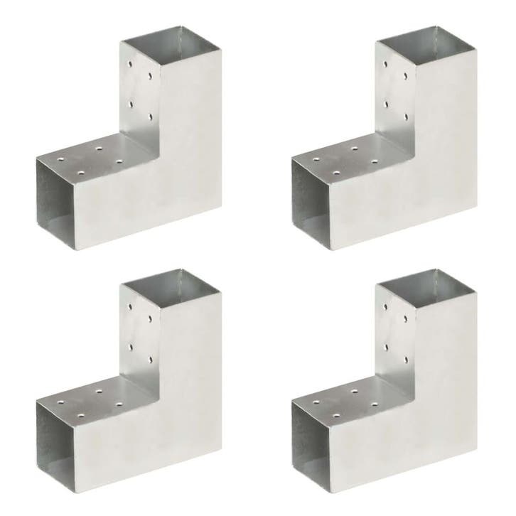 vidaXL Paalverbindingen 4 st L-vorm 71x71 mm gegalvaniseerd, Tuin en Terras, Palen, Balken en Planken, Nieuw, Verzenden