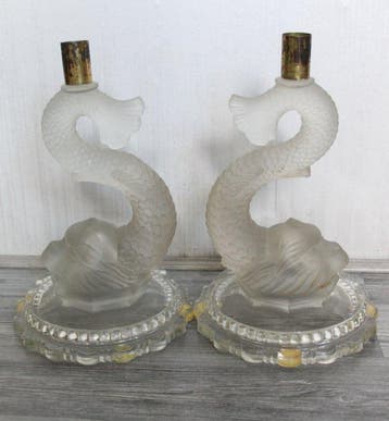 Kandelaar Dolfijn, Gematteerd/Gesatineerd - Glas - Baccarat