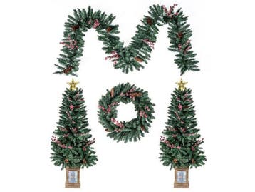 Coast Kerstdecoratie Set - 4-delig - Bomen Slinger Krans -, Diversen, Kerst, Verzenden, Nieuw