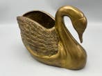 Bloempot - Messing - Mid century zware zwaan