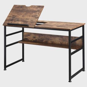 Industriële Tekentafel Bureau met Kantelbaar Blad en Opbergp, Verzenden, Nieuw