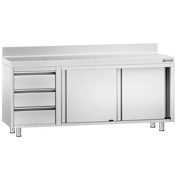 GGM Gastro | Gesloten RVS werktafel PREMIUM - 2000x600mm - |, Verzenden, Nieuw in verpakking, Meubilair