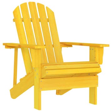 vidaXL Tuinstoel Adirondack massief vurenhout geel, Tuin en Terras, Tuinstoelen, Verzenden, Nieuw, Hout