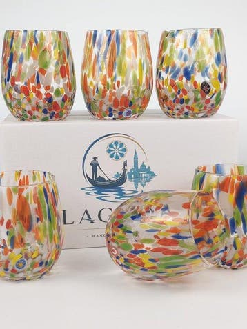 LAGUNA - Drinkservies (6) - Muranoglas - 6 geblazen