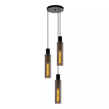Lucide ORLANDO - Hanglamp - Ø 32 cm - 3xE27 - Fumé, Verzenden, Zo goed als nieuw, Glas, Modern