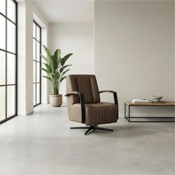 Set van 2 Leren draaifauteuils Galaxy - Hermes Lever, Nieuw, Ophalen of Verzenden, 50 tot 75 cm, Leer