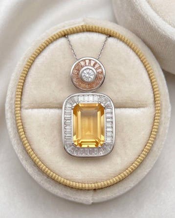 Zonder minimumprijs - Ketting met hanger Zilver Citrien -