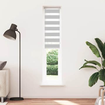 vidaXL Zebra rolgordijn 40x200 cm stofbreedte 35,9 cm, Verzenden, Nieuw, Grijs