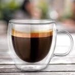 Dubbelwandige Glazen Koffiemok 250 ml met Handvat, Verzenden, Nieuw
