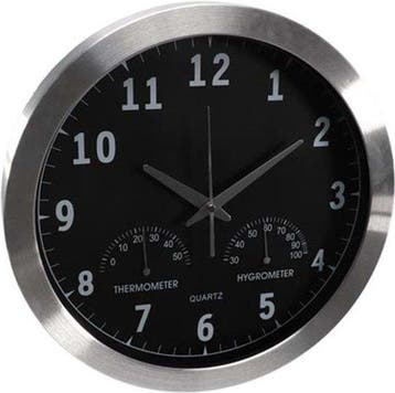 2dekans | Perel Wandklok, rond, analoog, 35,5 cm,, Ophalen of Verzenden, Zo goed als nieuw
