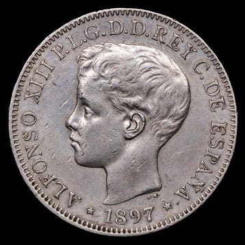 Spanje. Alfonso XIII. 1 Peso 1897 - Filipinas SGV (Zonder