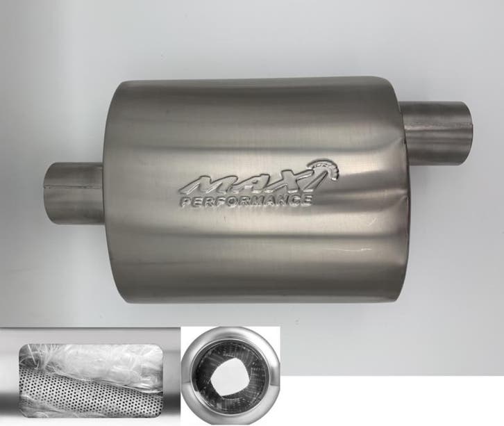 MAX Spiral Straight Flo Performance rvs uitlaat demper 2,5, Auto-onderdelen, Overige Auto-onderdelen, Nieuw, Ophalen of Verzenden