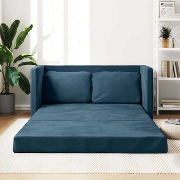 vidaXL Slaapbank vloermodel 2-in-1 122x204x55 cm fluweel, Verzenden, Nieuw, Stof, Minder dan 150 cm