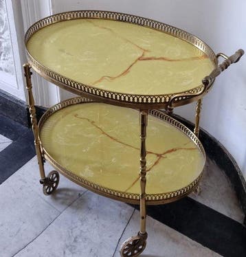 Serveerwagen - Messing - Serveerwagen – barwagen in