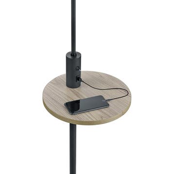 LED Vloerlamp - Trion Cliso - E27 Fitting - Rond - Mat Zwart, Ophalen of Verzenden, Nieuw, Metaal, Overige fittingen