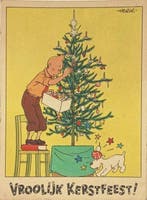 Hergé - Ansichtkaart - De kerstboom versieren, Nieuw