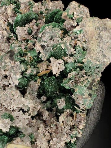 Wulfeniet en malachiet Kristalcluster - Hoogte: 13 cm -, Verzamelen, Mineralen en Fossielen