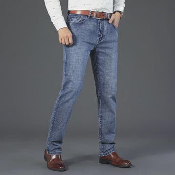 Herens Jeans Rechte Pasvorm Stretch - Zakelijk & Casual Blau, Verzenden, Nieuw