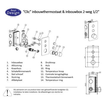 Regendoucheset Best Design One Pack Inbouw Thermostaat Dijon, Ophalen of Verzenden, Nieuw