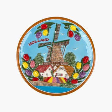Bord molen 20 cm Holland - multicolor, Ophalen of Verzenden, Nieuw