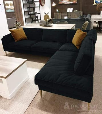 Hoekbank Alverna - hoekbanken - Zwart, Nieuw, 150 cm of meer, Stof, 200 tot 250 cm