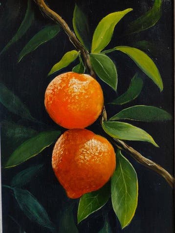 Franco Bencivenga (1953) - Mandarini con foglie
