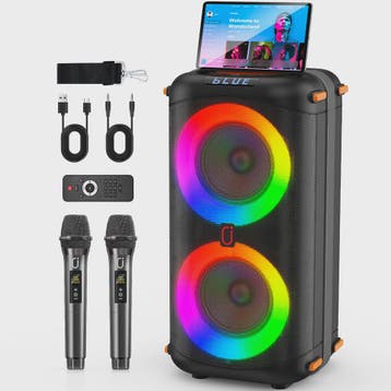 Draagbare Karaoke Machine met Bluetooth 5.3, PA Systeem, LED, Verzenden, Nieuw