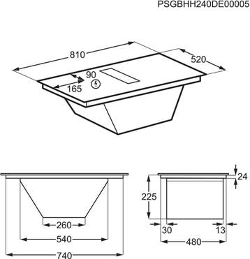 AEG NCH84B03FB Inductiekookplaat met Afzuiging - 80 cm, Verzenden, Nieuw