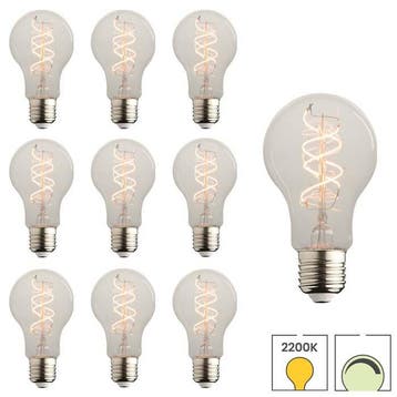 Set van 10 LED lampen E27 | 7.5 watt dimbaar | 2200K extra, Verzenden, Nieuw, E27 (groot), Overige typen